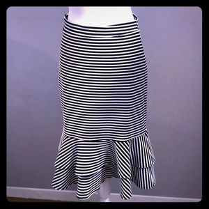 Black and white striped skirt